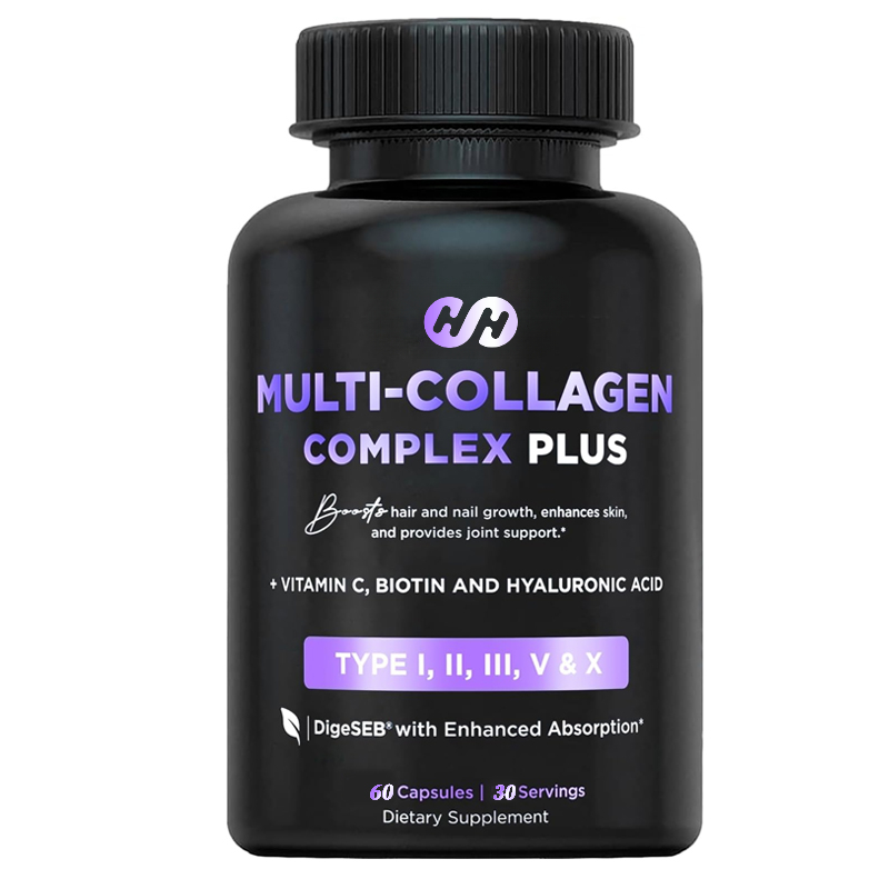 Biotin Hair Growth - マルチコラーゲン、ビオチン、ヒアルロン酸、ビタミンC配合の育毛サポートサプリメント（60カプセル）肌と爪の美容複合体