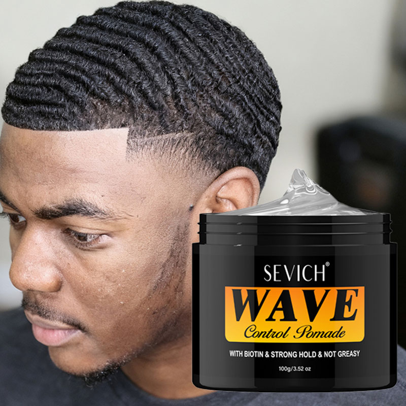 Biotin Hair Growth - ディープウェーブポマード（アフリカ系黒人男性用）360ウェーブレイヤードスタイルウェーブスタイリングヘアクリーム強力ホールドエッジコントロールウェーブヘアジェル
