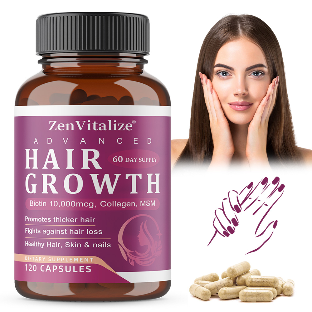 Biotin Hair Growth - ビオチン + コラーゲン カプセル - 髪の成長を促進し、老化防止、関節と骨をサポートし、爪を強化し、美容と健康を促進します。