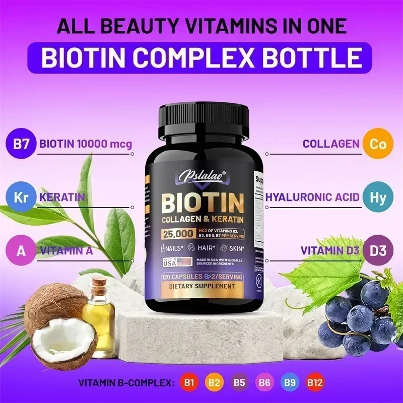 ビオチン コラーゲン ケラチン サプリメント - 肌と爪の健 - Biotin Hair Growth のレビューと価格