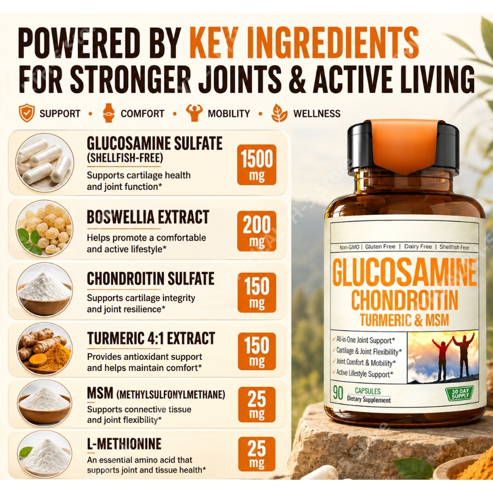 グルコサミン・コンドロイチン・MSMカプセル（ウコン＆ボスウ - Glucosamine Chondroitin Joint のレビューと価格
